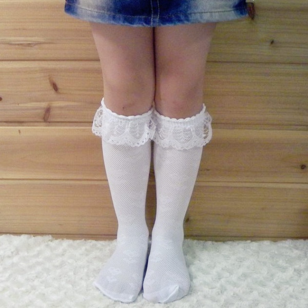 Country Kids Baby Girls Fancy Lace Ruffle Socks, White, 3-12